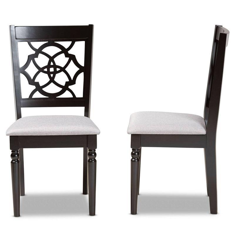 Set of 2 Renaud Dining Chair Gray/Dark Brown - Baxton Studio