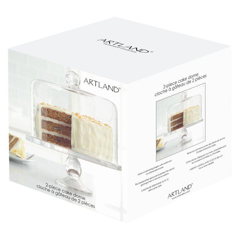 Artland Simplicity Cake Stand with Straight Sided Dome - Flawless Glass, Tall Cake Friendly, Secure Design, Elegant Craftsmanship