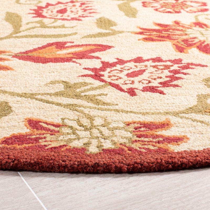 Blossom BLM862 Hand Hooked Area Rug - Beige/Multi - 6' Round - Safavieh.