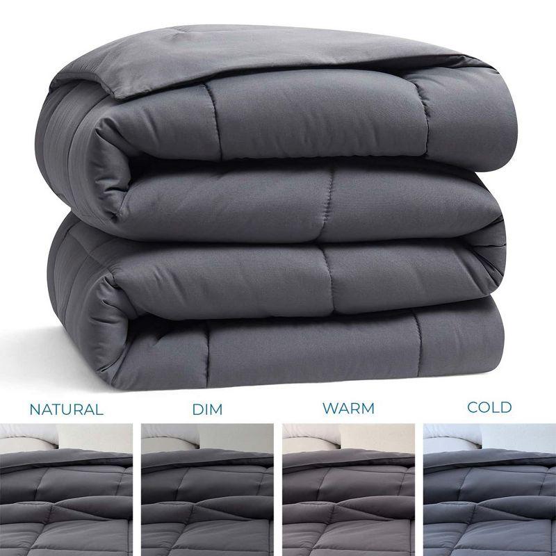 Nestl Premium Quilted Down Alternative Comforter with Corner Tabs, All Season Comforter Duvet Inserts