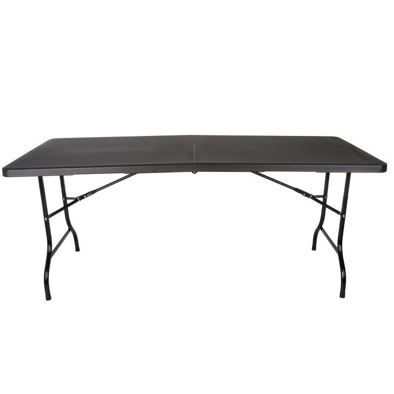 Hasting Home Adjustable Folding Table - Plastic Utility Tabletop