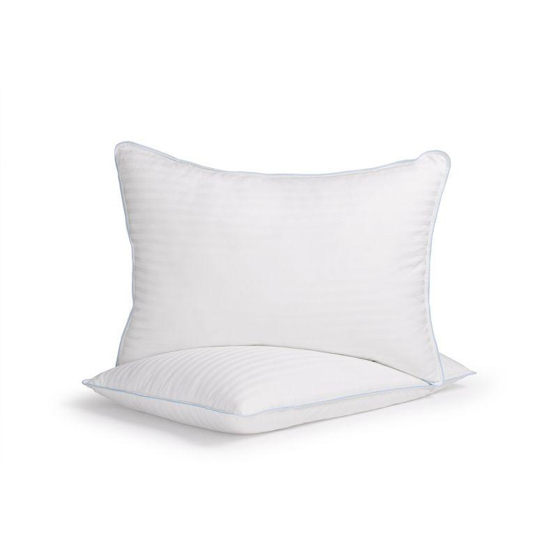 King Size White Polyester Hypoallergenic Bed Pillows, Set of 2