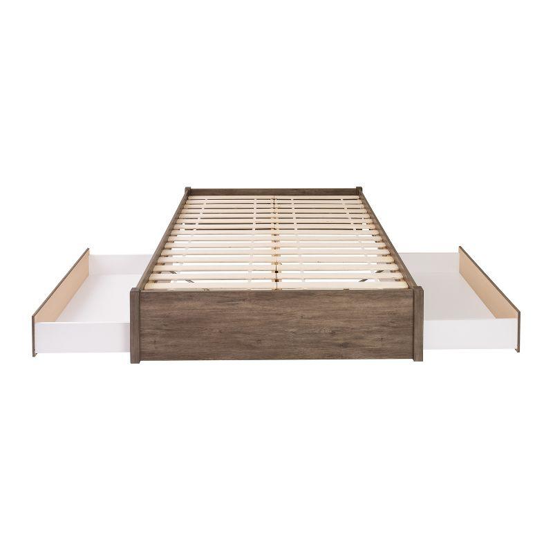 Queen Select 4 - Post Platform Bed with 2 Drawers Drifted Gray - Prepac