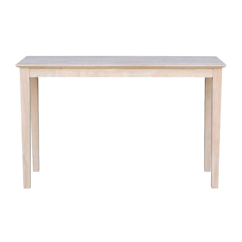 Unfinished Parawood Shaker Console Table with Storage