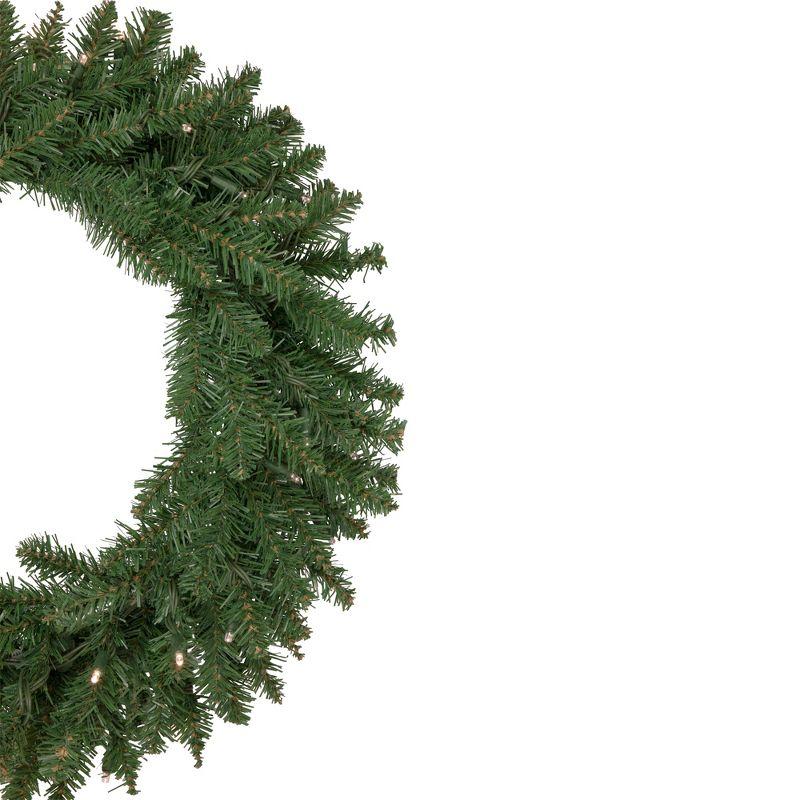 24-Inch Pre-Lit Artificial Pine Christmas Wreath with Cool White LED Lights