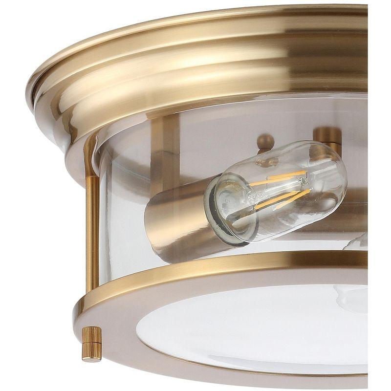 JONATHAN Y Lauren 2-Light Metal/Glass LED Flush Mount