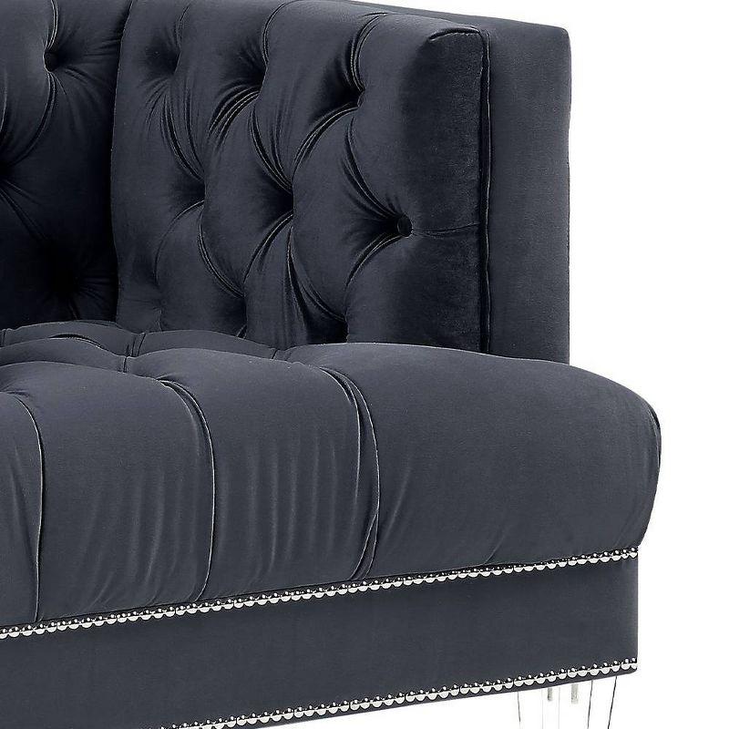 41" Ansario Chair Black Velvet - Acme Furniture: Plush, Tufted, Metal Frame, Easy Clean