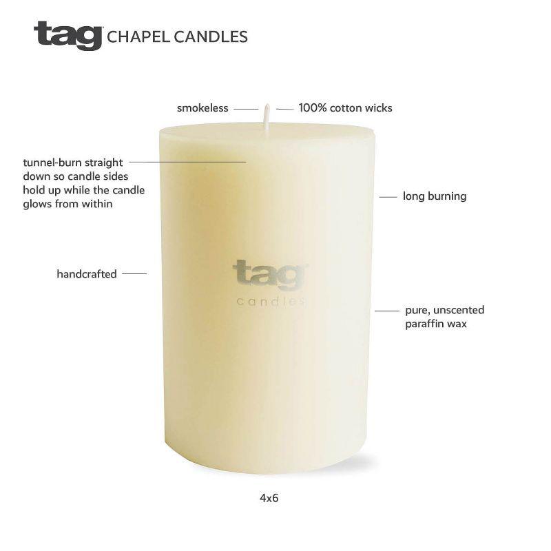 Elegant Ivory Paraffin Pillar Candle with 100% Cotton Wick