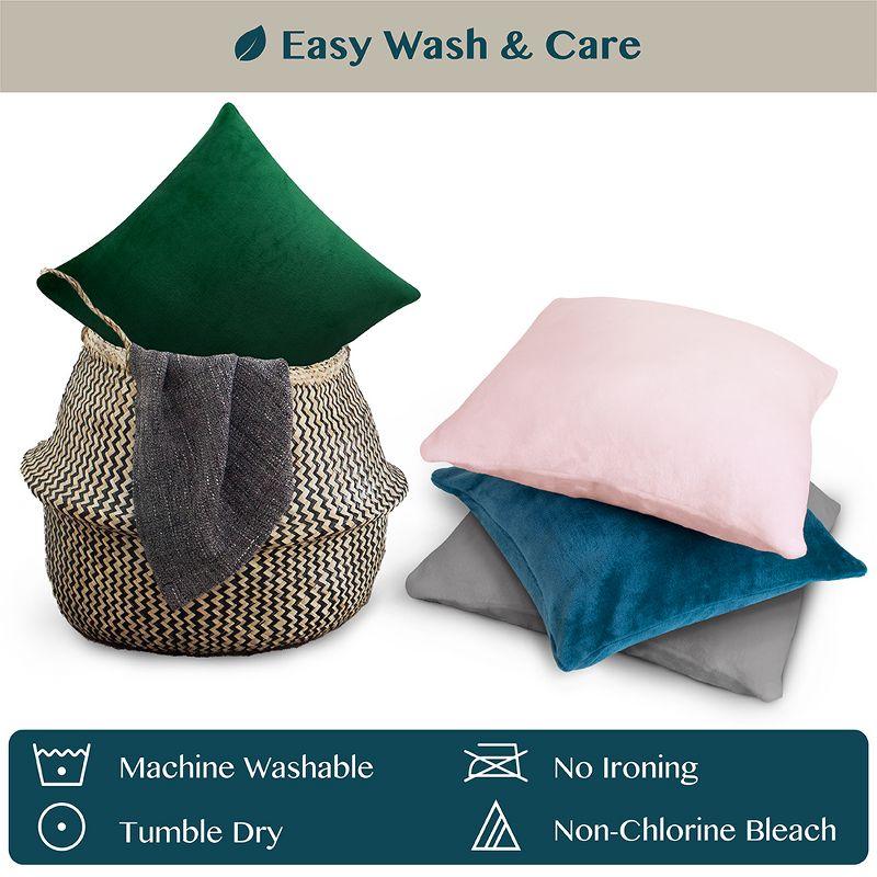 PAVILIA Set of 2 Throw Pillow Covers, Decorative Velvet Square Cushion Cases for Bed Sofa Couch Bedroom Living Room, Red/20 x 20