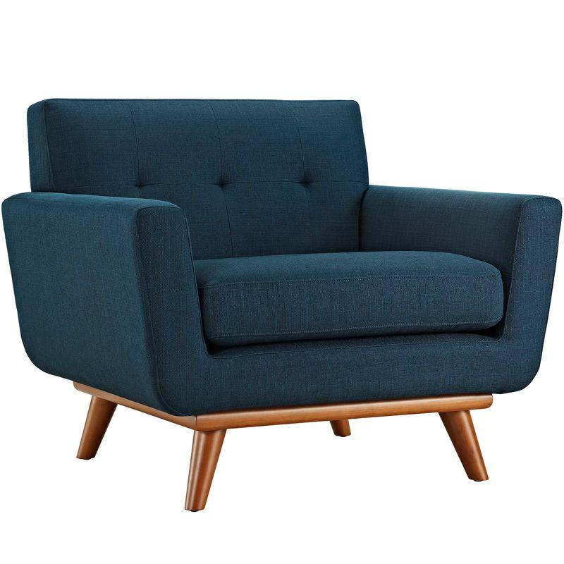 2pc Engage Armchair and Ottoman Azure - Modway: Comfortable Upholstered Seating Set, No Tools Assembly