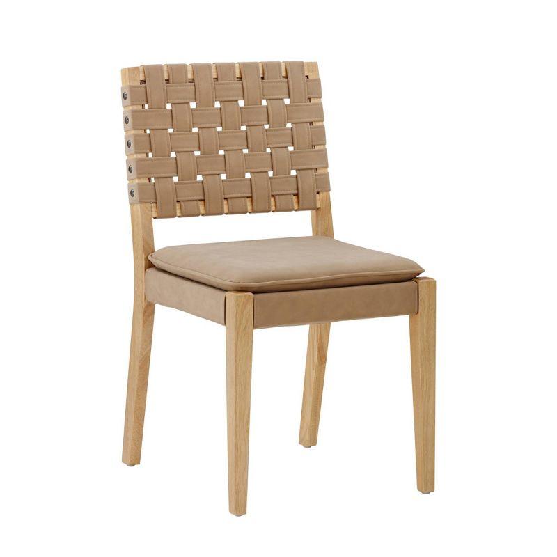 Nathan James Set of 6 Cohen Faux Leather Dining Chair Brown