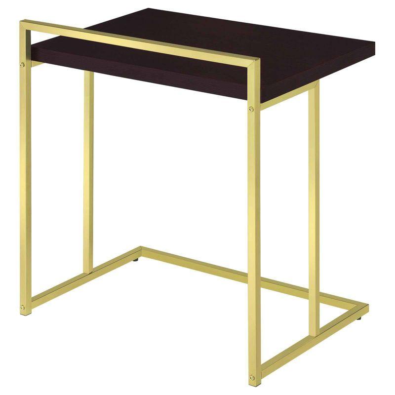 Coaster Dani Modern Rectangular Wood Side Table with Metal Base