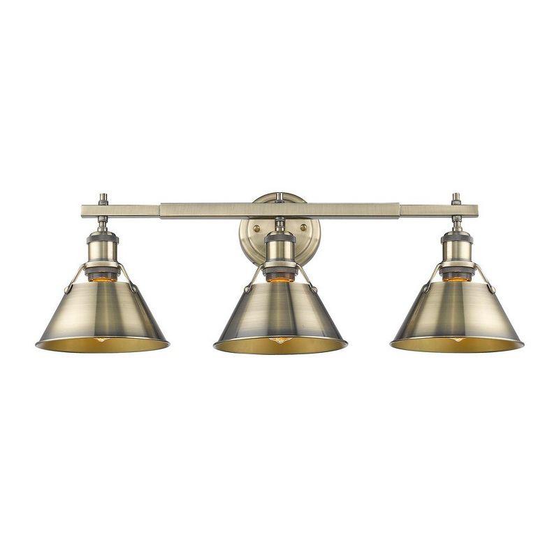 Golden Lighting Orwell 3-Light Vanity Light in Matte Black with Opal Glass