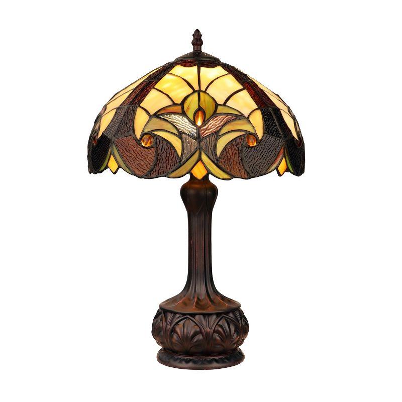 Chloe Lighting LIAISON Tiffany-Style Antique Dark Bronze 1-Light Victorian Table Lamp 12" Shade