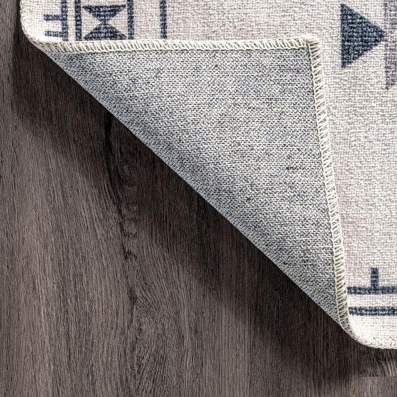 Nuloom Evalyn Diamond 2x6 Machine Washable Runner Indoor Area Rug for Living Room Bedroom Dining Room Entryway Hallway Kitchen, Cream/Ivory