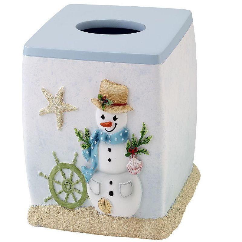 Avanti Linens Coastal Snowman Tissue Box Cover