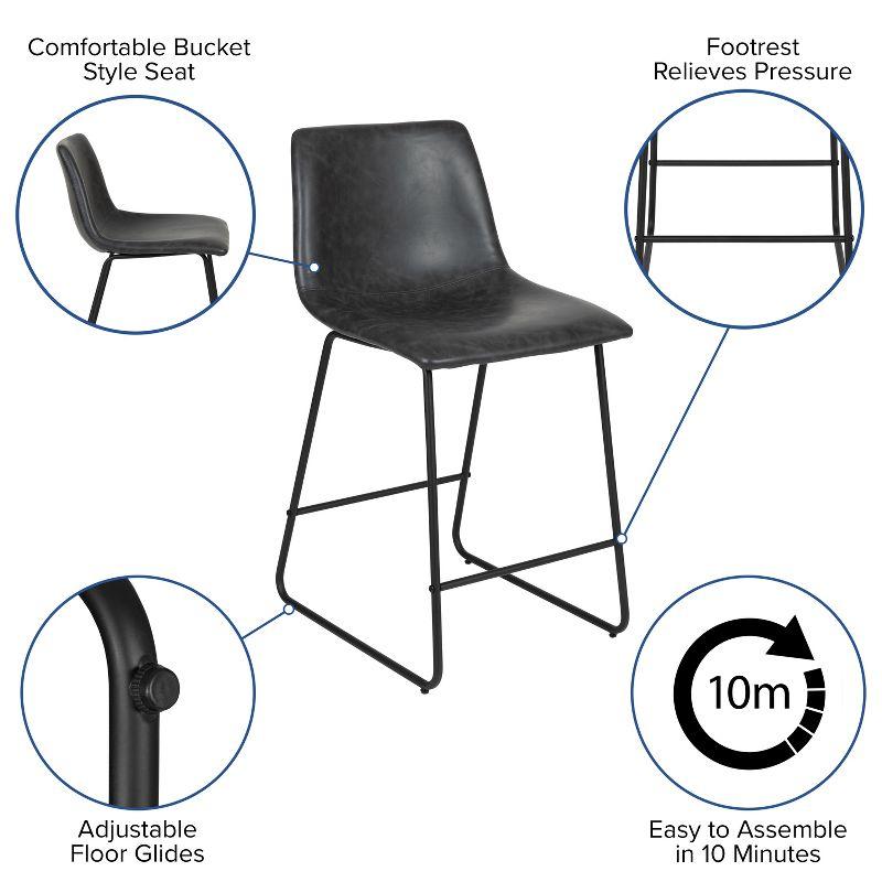 Flash Furniture Ringel Upholstered Counter Stool with Metal Frame
