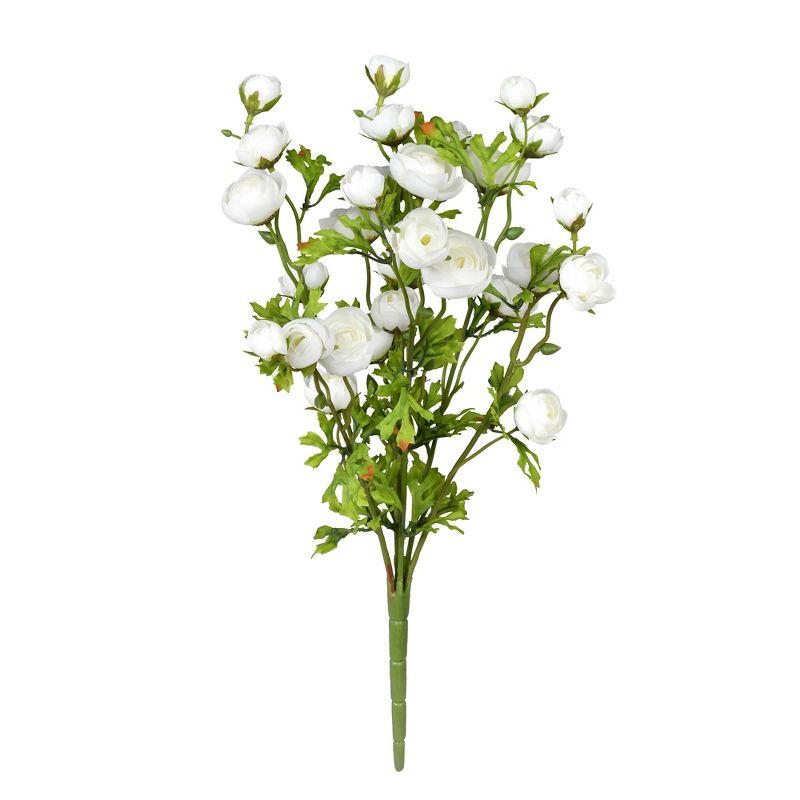 Vickerman 18" Artificial White Ranunculus Bush.