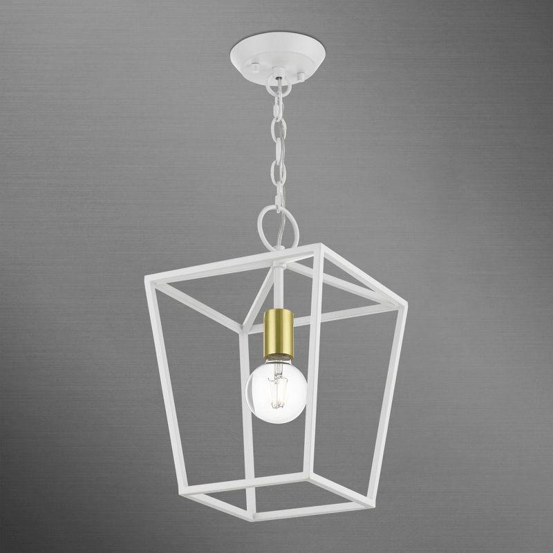Livex Lighting Devonshire 1 - Light Pendant in  White/Satin Brass