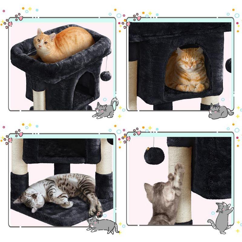 Yaheetech 23.5" Small Cat Tree Condo with Plush Perch - Black