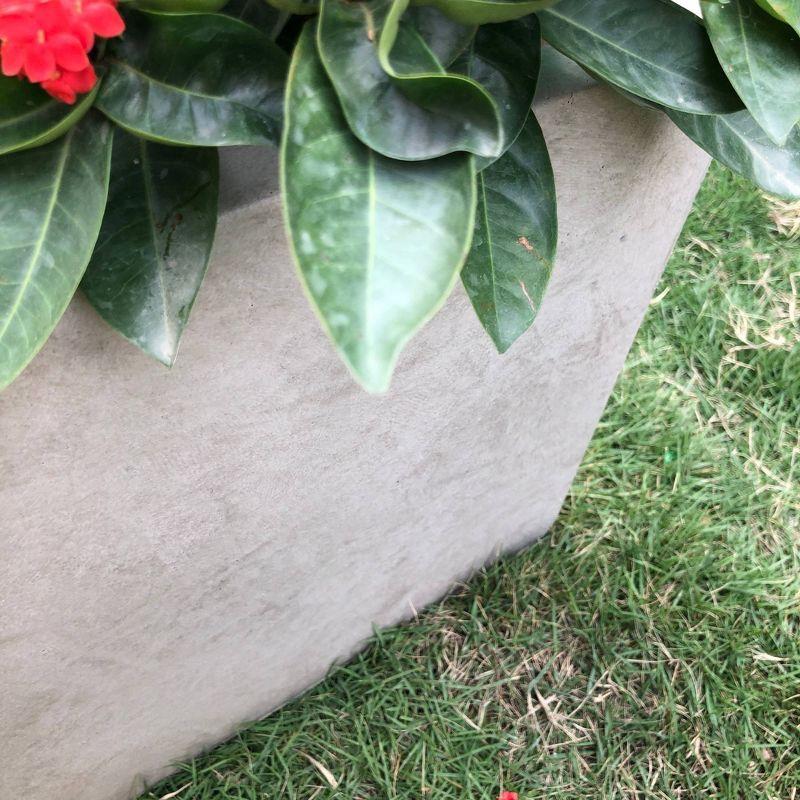 Rosemead Home & Garden, Inc. 12" Rectangular Concrete/Fiberglass Elegant Indoor/Outdoor Planter Weathered Gray