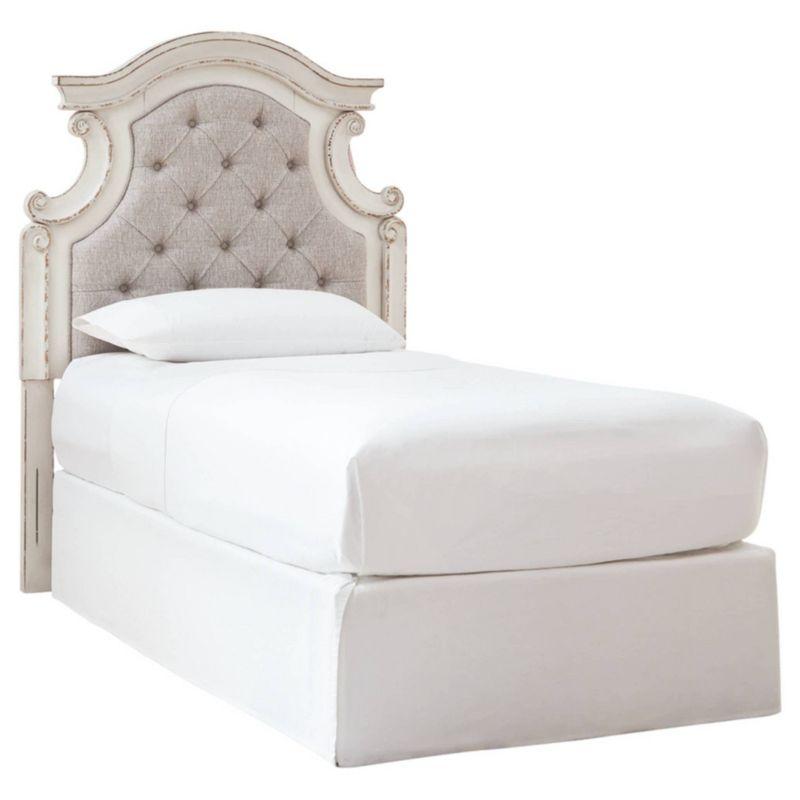 Twin Realyn Upholstered Panel Headboard Beige - Signature Design by Ashley: Vintage Style, Tufted, Wood Frame Mounted