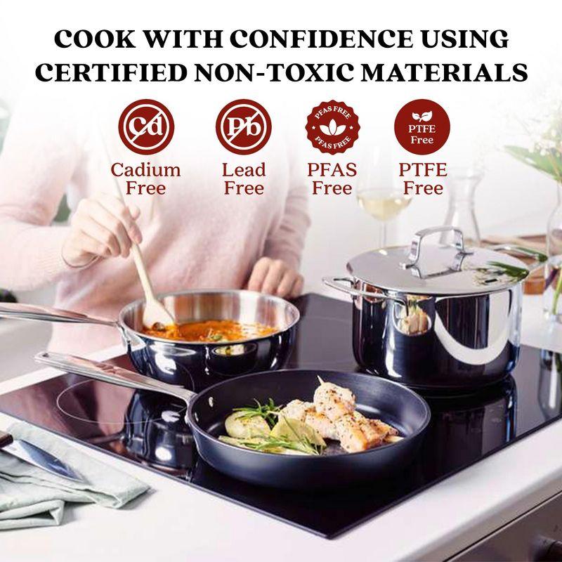 Alva Alva Maestro Nonstick Ceramic Frying Pan Skillet, Non-Toxic PFAS PFOA & PTFE Free, Healthy Cooking Pan, Compatible with all Stovetops & Induction Safe, Oven Safe & Stay-Cool Handle