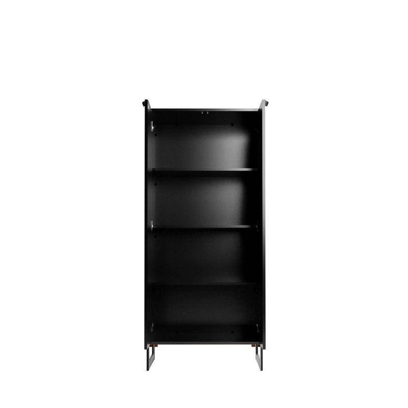 Lexington 59'' Black Engineered Wood Mid-Century Bookcase