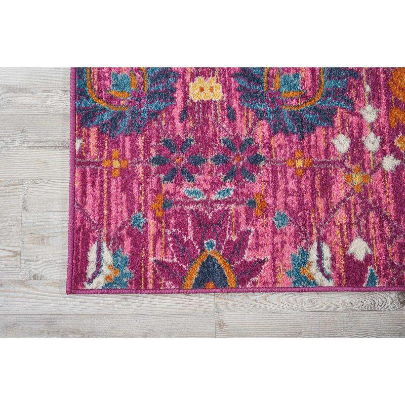 Fuchsia Floral Bliss Synthetic 8' x 10' Rectangular Area Rug