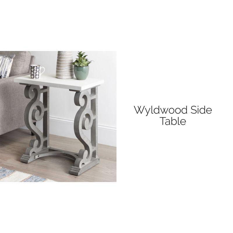 Rustic Brown and White Solid Wood Farmhouse Chic Side Table