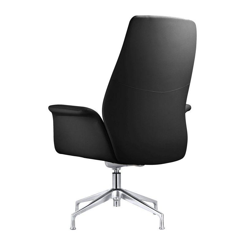 LeisureMod Summit Office Chair in Upholstered Faux Leather and Aluminum Frame