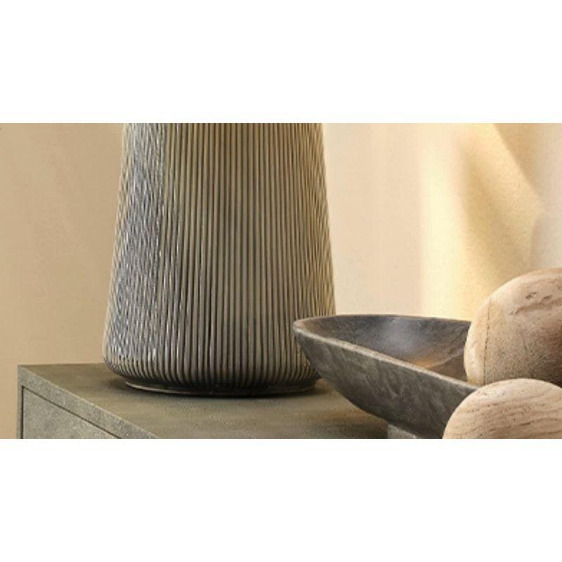 Wilton Ceramic Table Lamp Gray - Splendor Home: Silver Plated, Linen Shade, UL Listed, 3-Way Switch