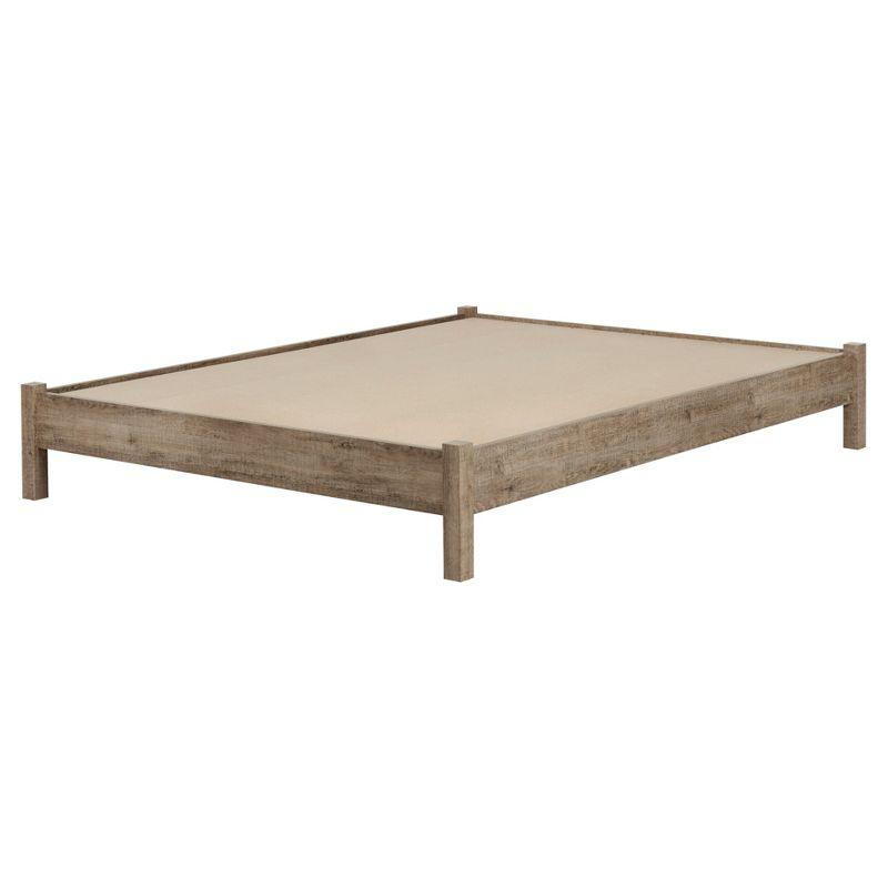 Munich Queen Platform Bed on Legs - Rustic Style Weathered Oak