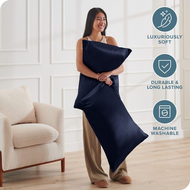Bare Home Soft Poly Satin Pillowcase Set