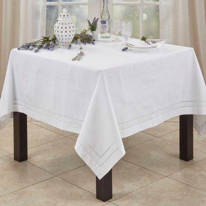 Saro Lifestyle Embroidered and Hemstitch Tablecloth