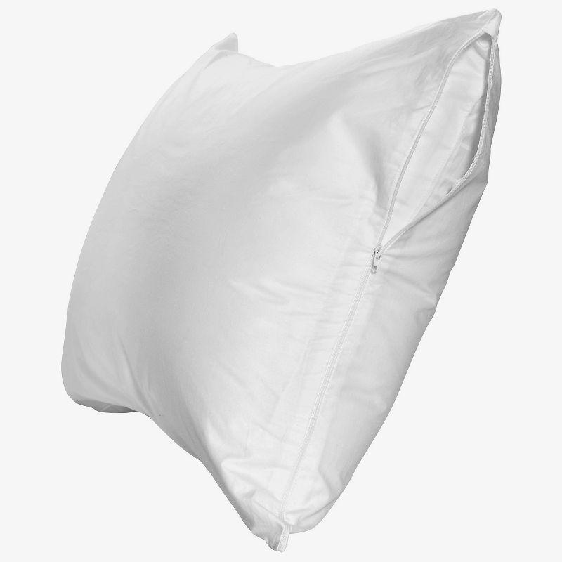 Sealy Jumbo Cotton Touch Pillow Protector: Zippered, Woven Fabric, Machine Washable, Tumble Dry, 65% Cotton 35% Polyester