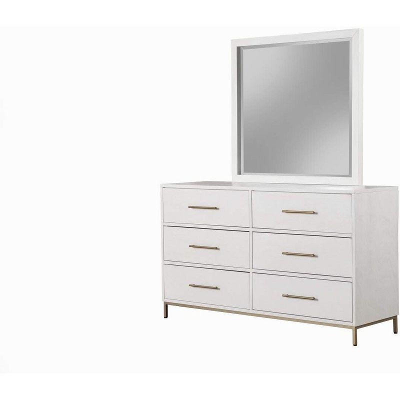 Alpine Furniture Madelyn Mahogany and Veneer Dresser Mirror, White