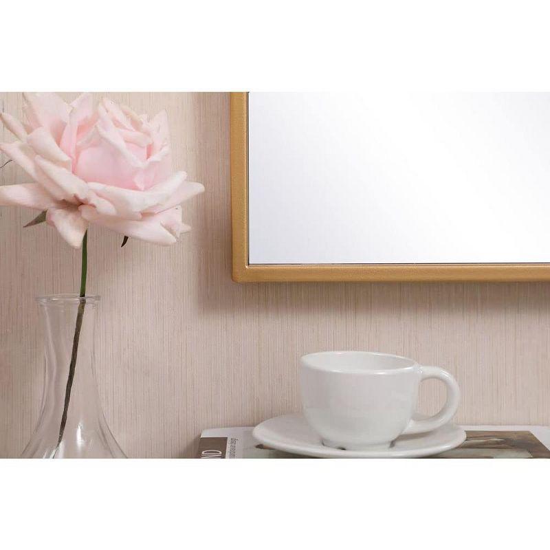 Elegant Lighting Metal frame rectangle mirror 14x28 inch in silver
