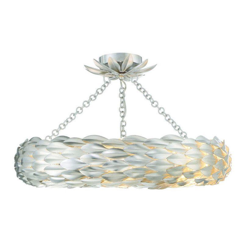 Crystorama Lighting Broche 6 - Light Flush Mount in  Antique Silver