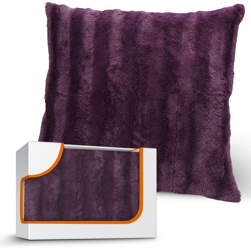 Cheer Collection Decorative Faux Fur Throw Pillow Cover (Pillowcase Only)