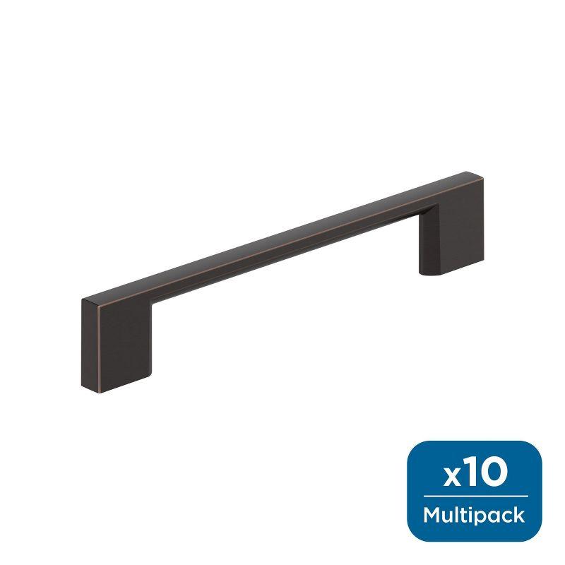 Oil Rubbed Bronze Modern Bar Cabinet Pulls, 10 Pack