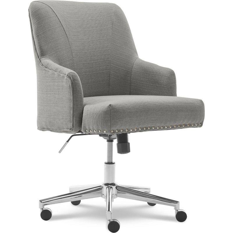 Style Leighton Home Office Chair Medium Gray - Serta: Swivel, Adjustable, Wheeled