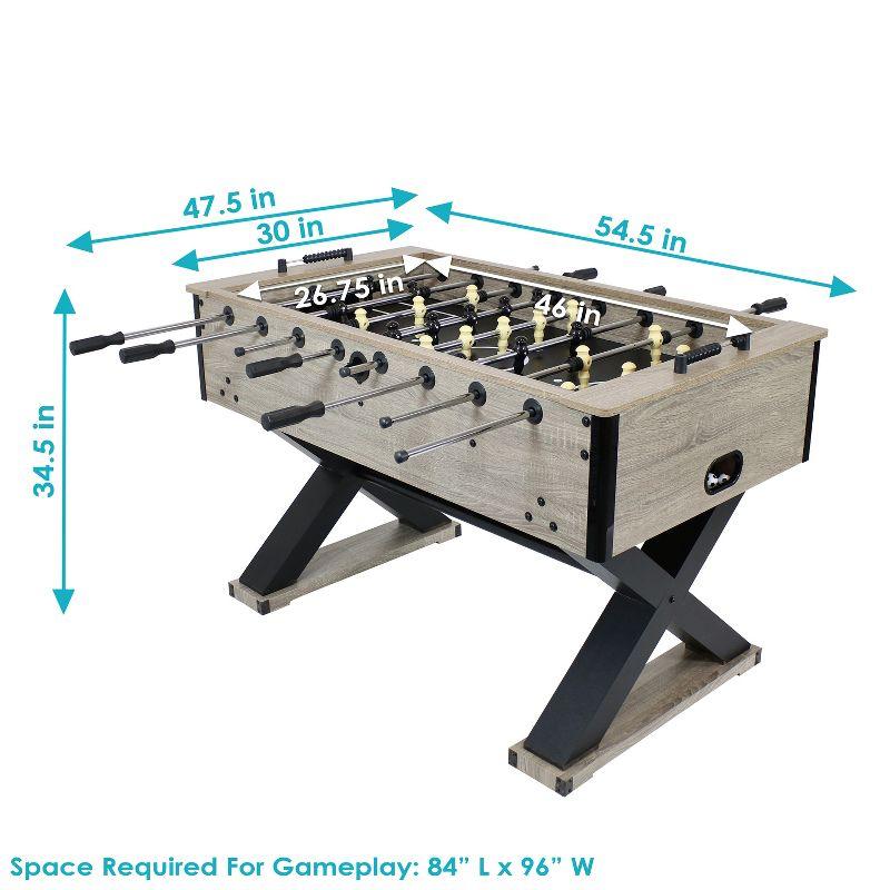 Sunnydaze Indoor Faux Rustic Distressed Wood Delano Foosball Soccer Game Table with Manual Scorers - 54" - Gray