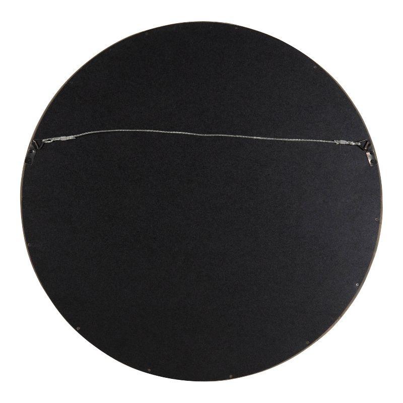 22" Hutton Round Wall Mirror Gray - Kate & Laurel All Things Decor: Wood Frame, Wall Mount, Modern Decor