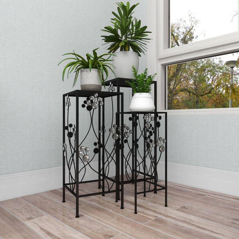 Set of 3 Modern Iron Square Plant Stands - Olivia & May