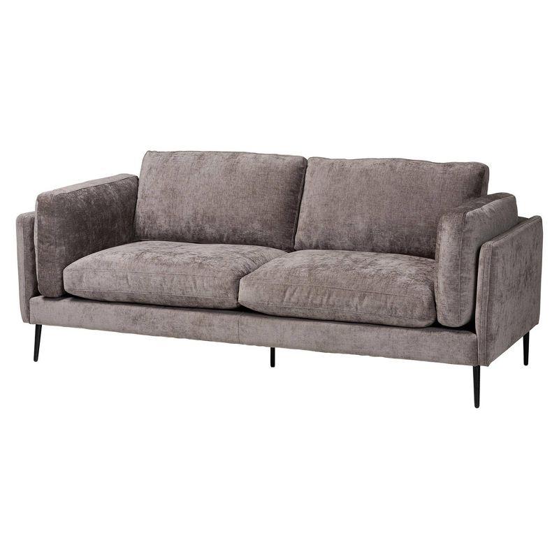 Holton 83'' Gray Fabric Sofa with Eucalyptus Wood Frame