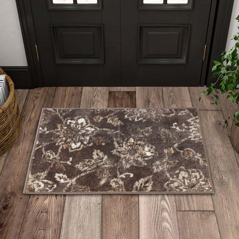 Floral Jacobean Modern Farmhouse Floral Indoor Runner or Area Rug