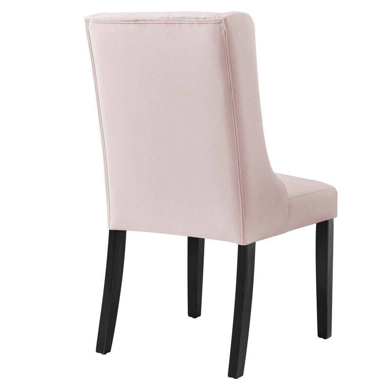 Set of 2 Baronet Performance Velvet Dining Chairs Pink - Modway: Rubberwood Frame, Upholstered, Spot Clean