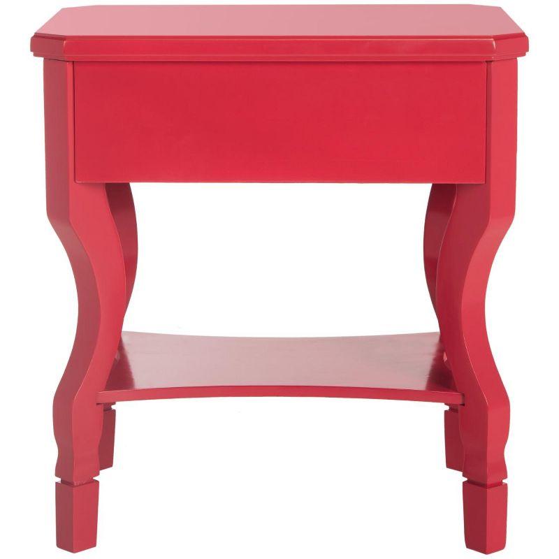 Alaia 1 Drawer Nightstand - FOX6275 - Red - Safavieh Couture
