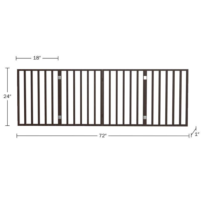 Pet Adobe 4-Panel Indoor Foldable Pet Gate, Black